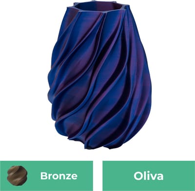 Oliva organische vaas – Decoratieve vaas - Brons - 3d geprinte vaas – geschikt voor droogbloemen - 20CM