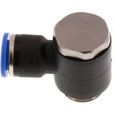 10mm x G3/8'' 90 graden L-vorm Messing/PA 66 Insteekfitting Buitendraad Draaibaar NBR [2 Stuks]