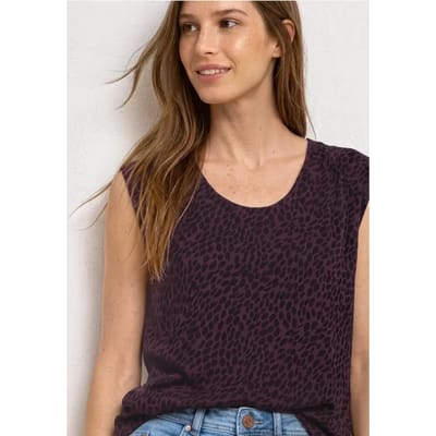 Shirt met boothals en elastische zoom