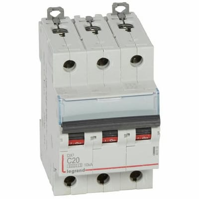 Driefpolige Installatieautomaat C-karakteristiek 20A 10kA 400V Schroef Aansluiting