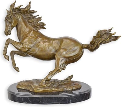 Galloperend paard - Bronzen beeld - sculptuur - 31,5 cm hoog