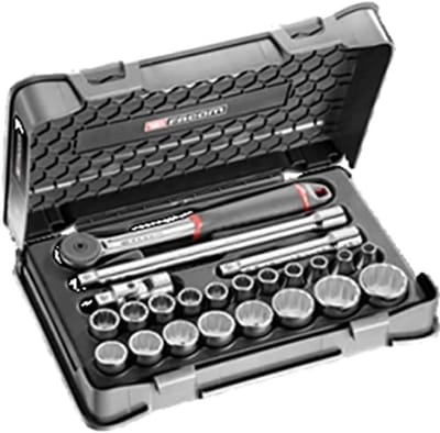 Dopsleutelset - Gereedschapset - Auto reparatie - 12-kant profiel - 1/2 inch - zilver