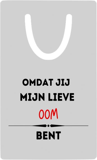 Hacebo® - omdat jij mijn lieve oom bent metalen boekenlegger - Oom - de liefste oom - verjaardag - cadeautje voor oom - kado - geschenk Bladwijzer boekenleggers - 7.6 cm x 5cm