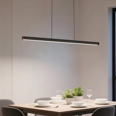NAIZY Hanglamp Eettafel 60W eetkamerlamp hangend hoogte verstelbaar moderne LED hanglamp zwart eettafellamp Dimbaar voor eetkamer woonkamer keuken, 150cm