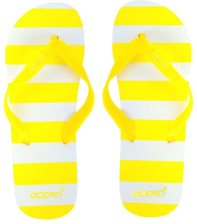 Streep slippers geel - maat 39