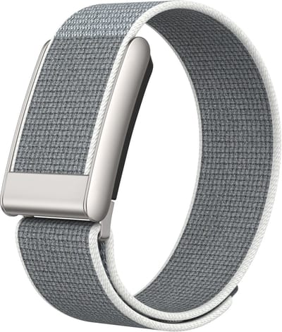 Stravo Nylon Bandje met Klittenband – Geschikt voor Whoop 5.0 – Ademend & Zweetbestendig – Verstelbaar – Lichtgrijs