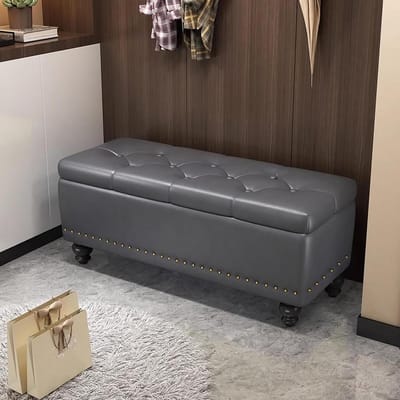 Opvouwbare Voetenbank - Opbergkist Poef - Ruimte Besparen - Verborgen Compartiment - 80 x 40 x 43 cm - C