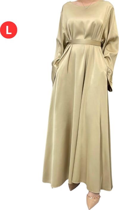 Bovista Islamitische Kleding - Abaya - Gebedskleding Dames - Alhamdulillah - Jilbab - Khimar - Vrouw - Goud - Maat L