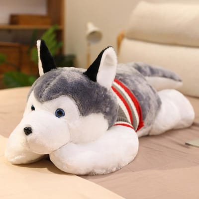 Enfants 100CM Mignon Doux Kawaii Immense Peluche Husky Chiens Animaux en Peluche Long Oreiller Poupée Anniversaire Apaiser Fille Garçon Cadeau Décoration Maison 100cm