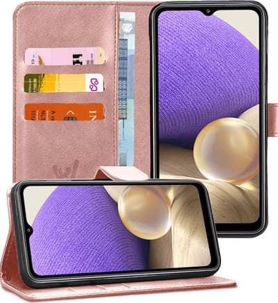 Hoesje geschikt voor Samsung A32 Book Case Kunstleer Wallet - Rosegoud