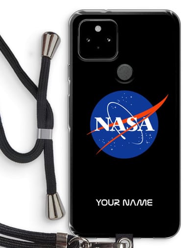 Gepersonaliseerd - Case Company® - Hoesje met koord geschikt voor Google Pixel 5 hoesje met Koord - NASA - Telefoonhoesje met Zwart Koord - Bescherming aan alle Kanten en Over de Schermrand
