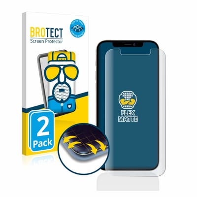 BROTECT - Screenprotector voor Apple iPhone 12 / 12 Pro - Folie Beschermfolie matte volledig dekking 2 Stuks