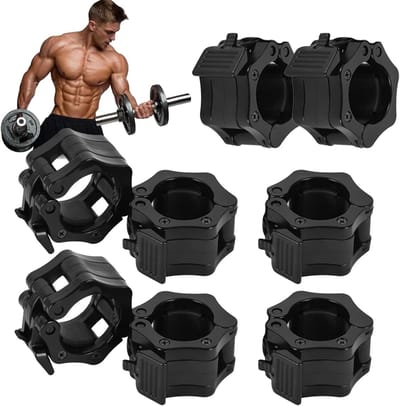 Set van 8 Dumbbell Klemmen voor 30 mm Halterstangen - Snelle Bevestiging voor Gewichtheffen, Fitness en Training Accessoires in Zwart