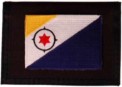 Portemonnee zwart 14x10cm - Vlag Bonaire - 8x6cm