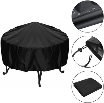 KZQ Waterdichte Ronde Barbecuehoes 210D Met Verstelbare Riemen 84x50 Cm Beschermt Tegen Stof Regen En Sneeuw