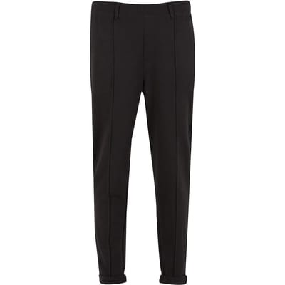 Urban Classics - Cropped Interlock Chino Heren joggingbroek - S - Zwart