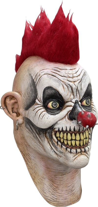 Partychimp Verkleedmasker Punky Latex Wit/rood/zwart One-size