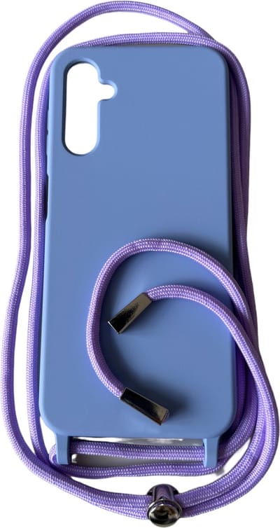 Premium Kwaliteit TPU Backcover met Koord (2.5mm dik) - Geschikt voor Samsung Galaxy A54 - Siliconen Beschermhoesje met zachte microvezelvoering - Lila