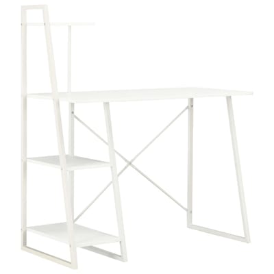vidaXL - Bureau - met - schappen - 102x50x117 - cm - wit