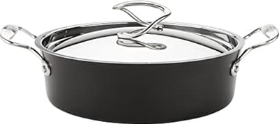 Hard Geanodiseerde Sauteuse, 27cm/3.8L in Zwart - Duurzaam en Stijlvol Kookgerei