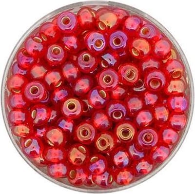9583-054 Rocailles rood AB zilverkern 4.5mm