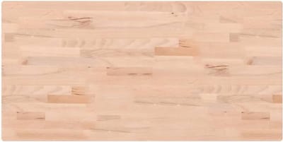 Tafelblad Rechthoekig - Houten Blad Bureau - Tafel Opknappen - Massief Beukenhout - 100x50x25 cm - Houtkleur
