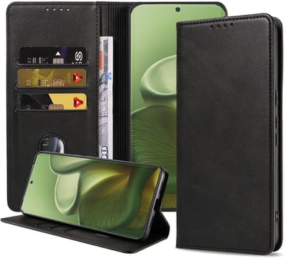 Geschikt voor Motorola Edge 60 Telefoonhoesje Kunstleer met Magnetische sluiting en Pasjeshouder Bookcase met Klepje - Walletcase with Cardslot - Zwart - Smartphonica geschikt voor Motorola Edge 60