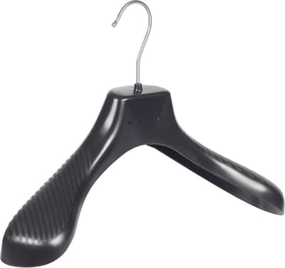 De Kledinghanger Gigant - Mantelhanger - Kostuumhanger - Jassenhanger - Kinderen - GP36 - 50 Stuks - Kunststof - Zwart - Gebogen Model - Schouderverbreding 7 cm - 36 cm - Kinderhanger - Kledinghanger - Kleerhanger - GP-Serie (GP36_00/50)