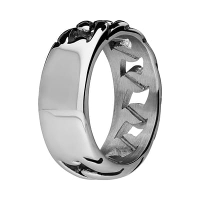 Lucardi Kinder Stalen ring fantasie - Ring - Staal - Zilver - 17 / 53 mm
