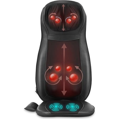 Coast Massagestoelhoes Shiatsu Zwart – 78 x 46 x 19 cm – 3 Massagezones – Met Warmtefunctie
