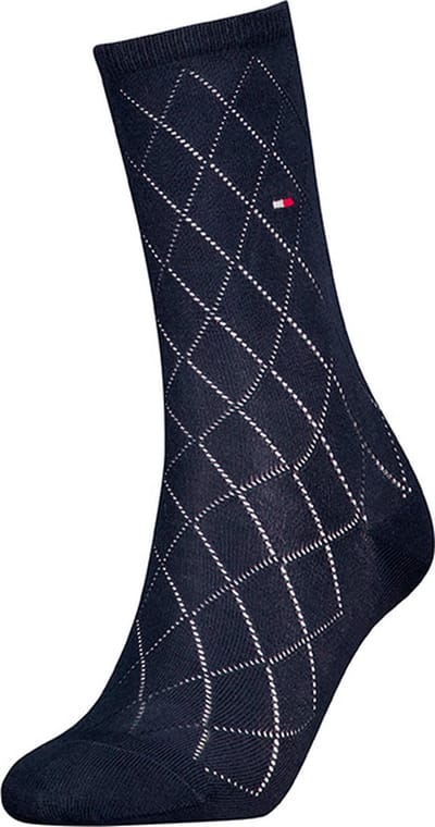 Tommy Hilfiger dames sokken premium argyle blauw