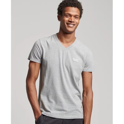 Superdry Vintage Logo Heren T-shirt van biologisch katoen met V-hals - Maat S