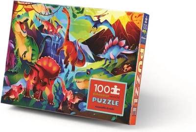 Crocodile Creek 100 Stukjes Holografische Puzzel/Dinosaurussen Wereld.