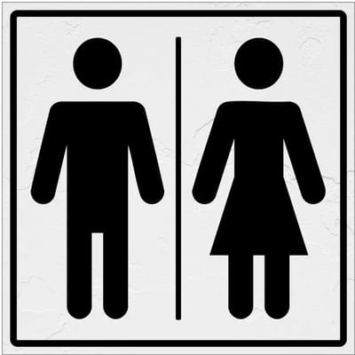 Gezamenlijk toilet bordje | Forex Re materiaal | 10 x 10 cm
