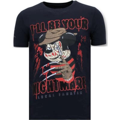 Stoere Heren T-shirt - Freddy Krueger - Blauw