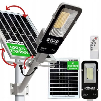 Sterke LED Solar Lamp 1200W met Bewegingssensor en Schemersensor