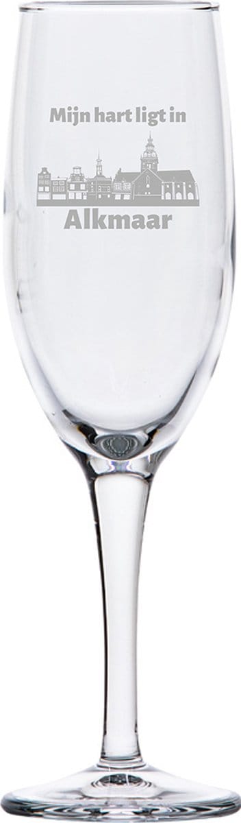 Gegraveerde Champagneglas 16,5cl Alkmaar