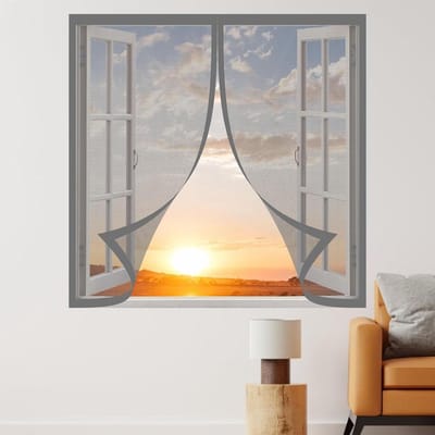 Magnetische Horren - Insectenscherm Raam - Insecten Buiten Houden - Zonder Boren - 60 x 100 cm - Grijs