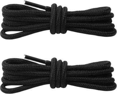 Fako Fashion - Schoenveters - Veters - Rond - Gevlochten - 5mm - 100cm - 1 Paar - 2 Stuks - Zwart