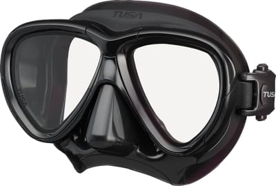 TUSA Intega - Premium snorkelmasker & duikbril van hypoallergeen siliconen met breed gezichtsveld en 3D SYNQ pasvorm - Zwart/Zwart - M2004QB BK