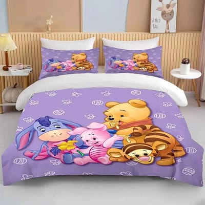 Winnie de Poeh Beer Beddengoed Sets Dekbed Quilt Bedsprei Dekbedovertrek Kussensloop 2-3 Stuks Sets Kinderen Volwassen Maat EU King 240x220cm
