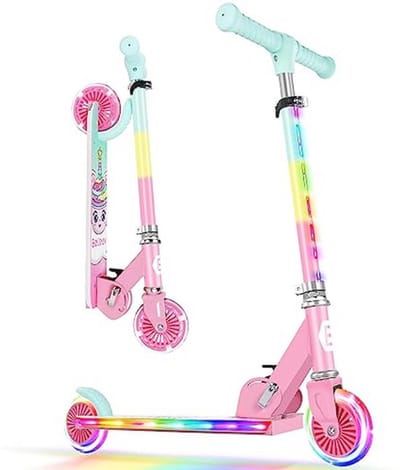 Scooter voor Kinderen van 3-12 jaar met Lichtgevende Wielen en Hoogte Verstelbaar Stuur