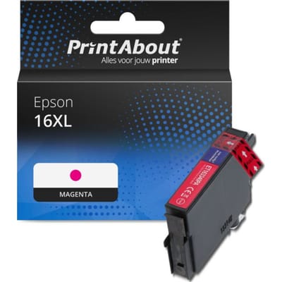 PrintAbout huismerk Inktcartridge 16XL (C13T16334012) Magenta Hoge capaciteit Geschikt voor Epson