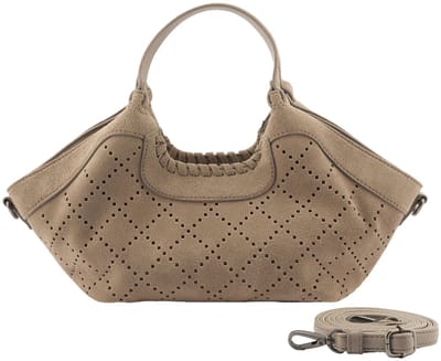 FREDsBRUDER Leren handtas schoudertas Hey Lovely Collection Small Shopper Soft Taupe
