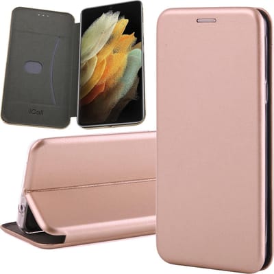 Hoesje geschikt voor Samsung Galaxy S21 Ultra - Book Case Kunstleer ThinShield Roségoud