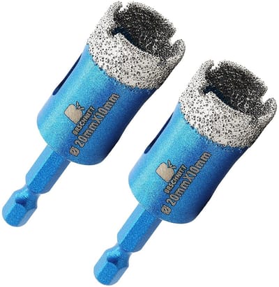 Diamantboor Set - Droogboorset Gatenzaag - Tegels Boren - Vacuüm Gesoldeerde Technologie - 20 mm - Zilver