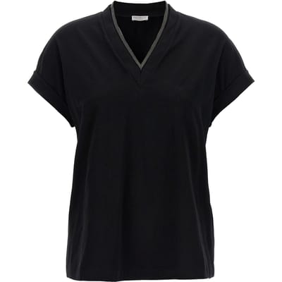 Brunello Cucinelli Zwarte Katoenen T-Shirt