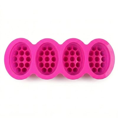 Roze siliconen zeep mal 4 vaks zeepvorm voor DIY zeep maken flexibel anti aanbak ovaal design handgemaakte zeepvorm