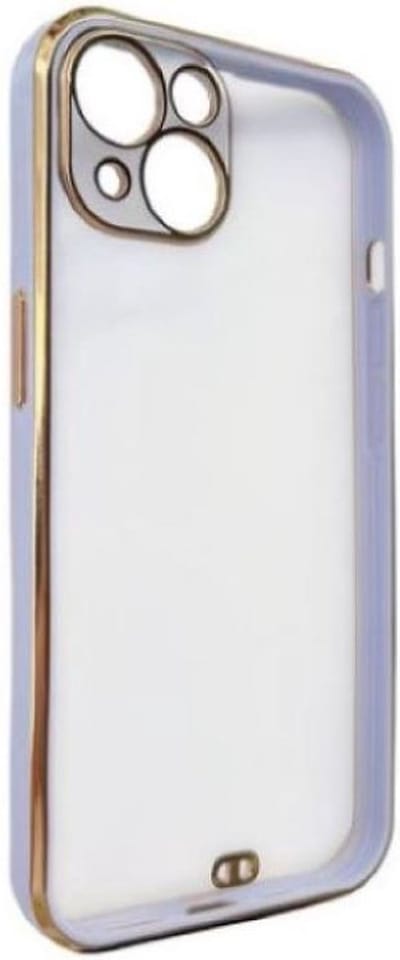 Hoogwaardige transparant camera beschermend backcover met een gekleurd zijkant  - Geschikt voor iPhone 12 Pro - Transparant/Lila