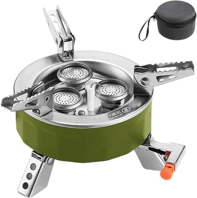 Campingfornuis - Opvouwbare brander - Outdoor koken - 6800W vermogen - 16.4L x 11B cm - Zwart